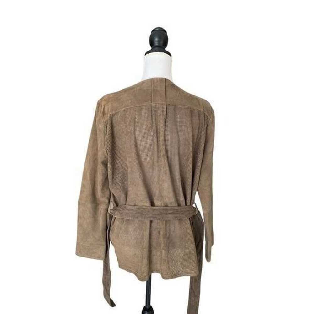 Women Long Sleeve Genuine Suede Leather Cardigan … - image 2