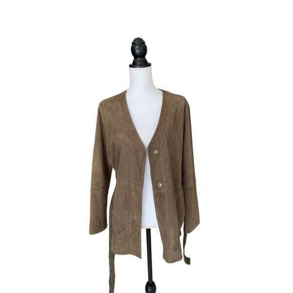 Women Long Sleeve Genuine Suede Leather Cardigan … - image 4