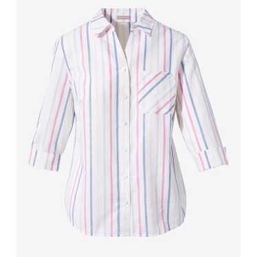 Chicos Chicos Summertime Stripes Cotton Linen Shir