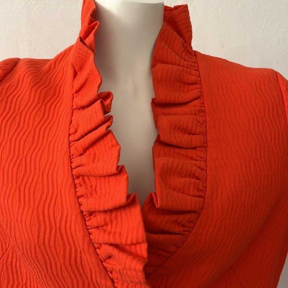 Milly Matelasse Ruffle Trim orange Single Breaste… - image 3