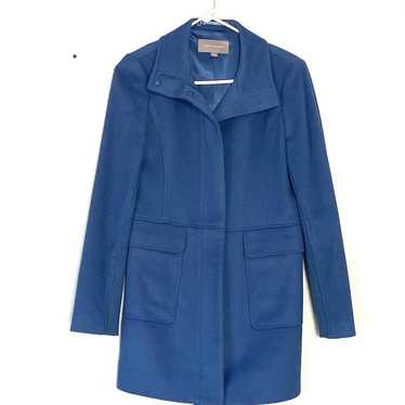 Ann Taylor Pea Coat Size XS Blue Wool Blend Mixed… - image 1