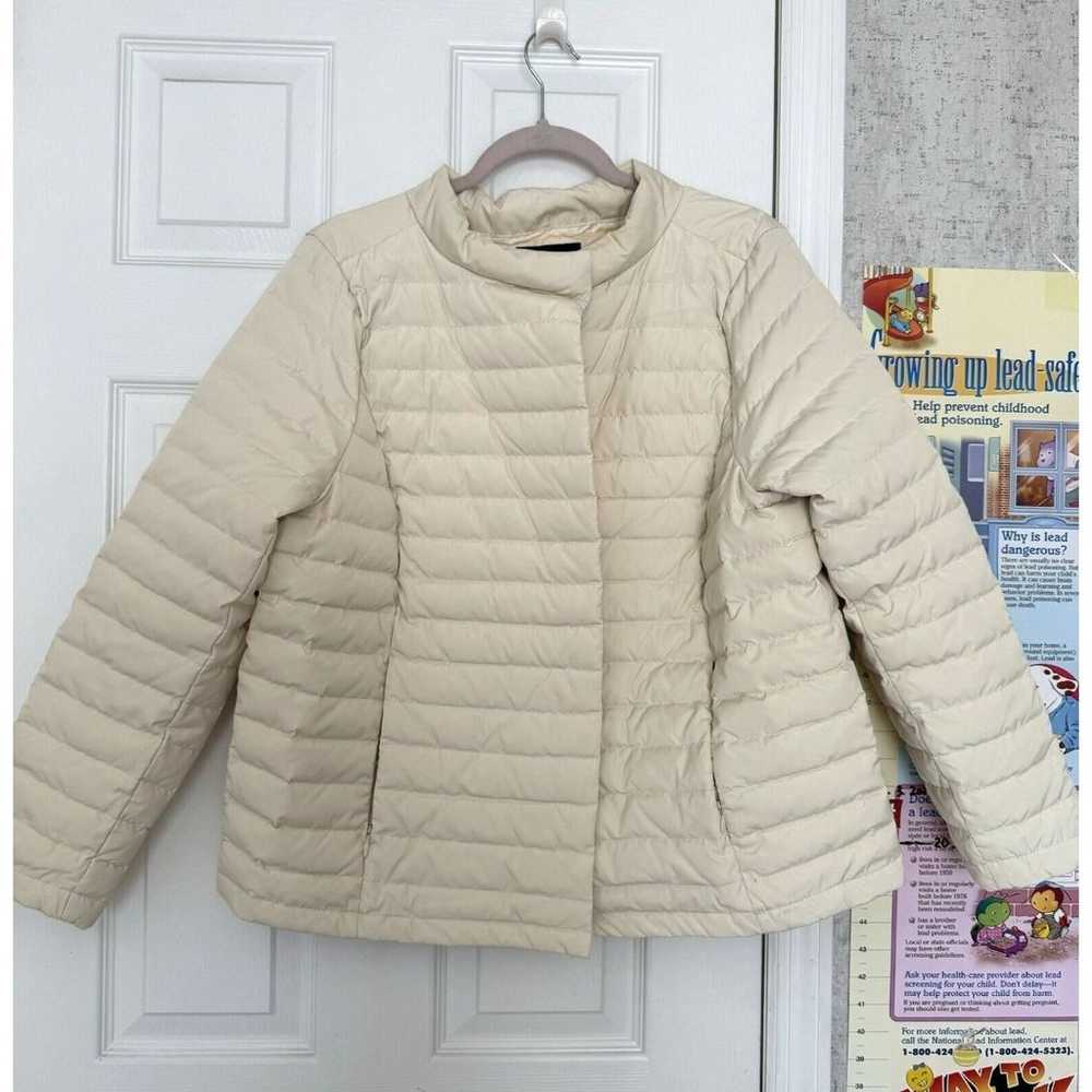 Talbots Women’s quilted Cream Ivory Down Jacket P… - image 10