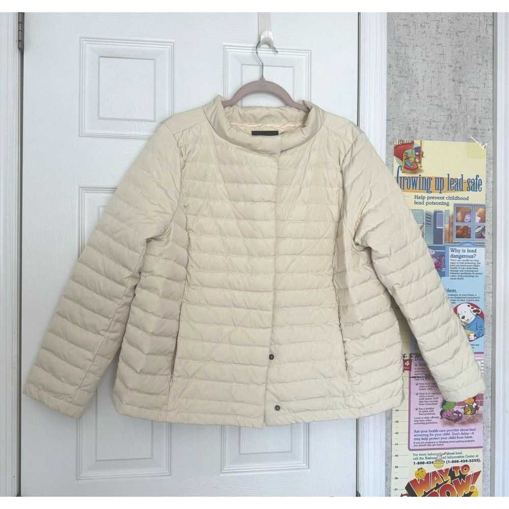 Talbots Women’s quilted Cream Ivory Down Jacket P… - image 1