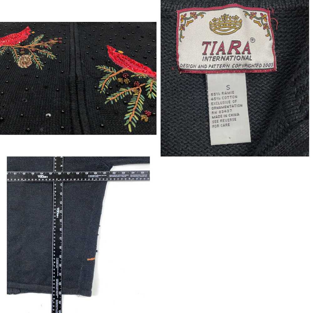 Vintage VTG 2003 Tiara Cardinal Beaded Black Zip … - image 4