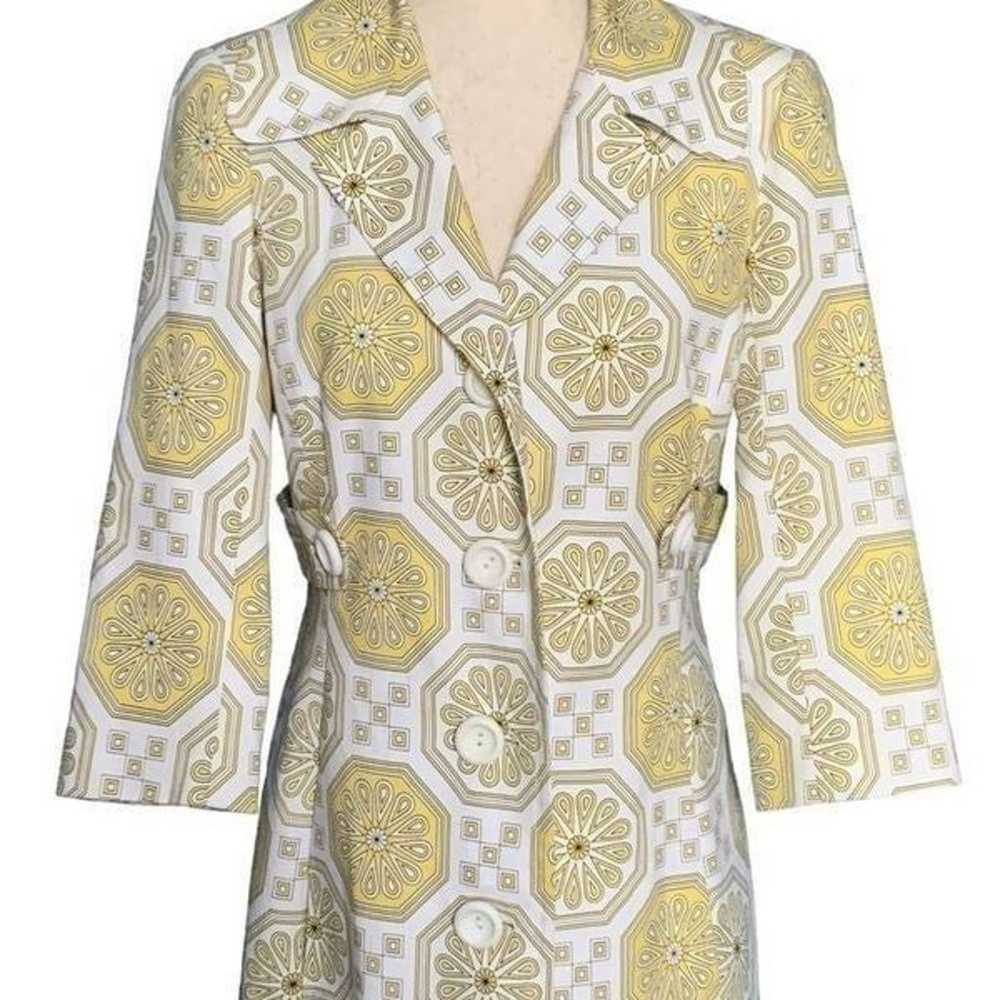 Trina Turk Yellow and White Geometric Floral Long… - image 2