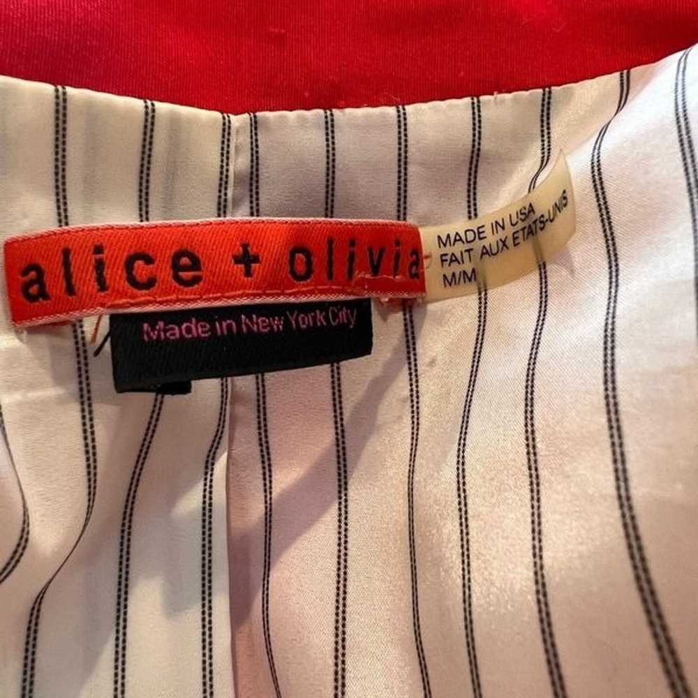 Alice + Olivia Red Single Breasted Blazer Size M - image 4