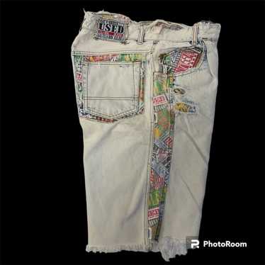 Unkwn 80's GET USED White ACID WASHED Blue Jean ST