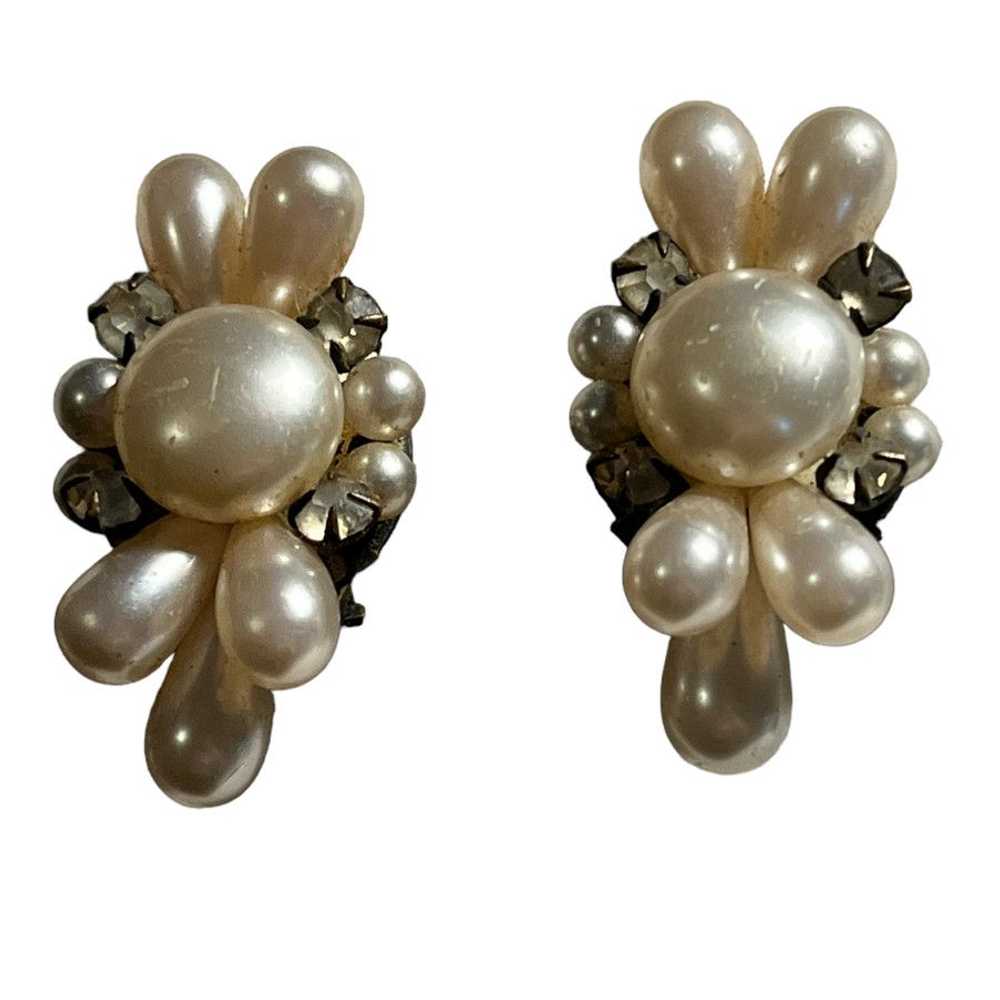 Antique Pearl vintage/antique clip on Earrings ma… - image 1