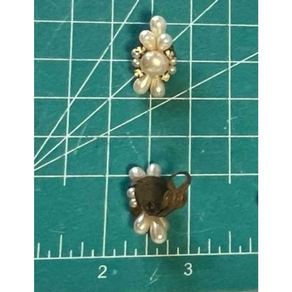 Antique Pearl vintage/antique clip on Earrings ma… - image 6