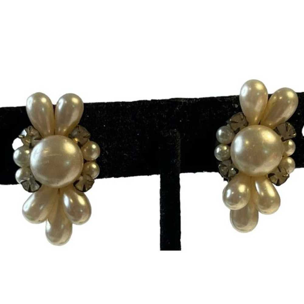 Antique Pearl vintage/antique clip on Earrings ma… - image 7