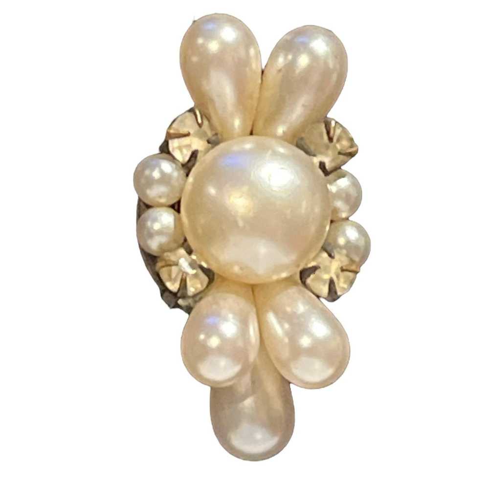 Antique Pearl vintage/antique clip on Earrings ma… - image 8