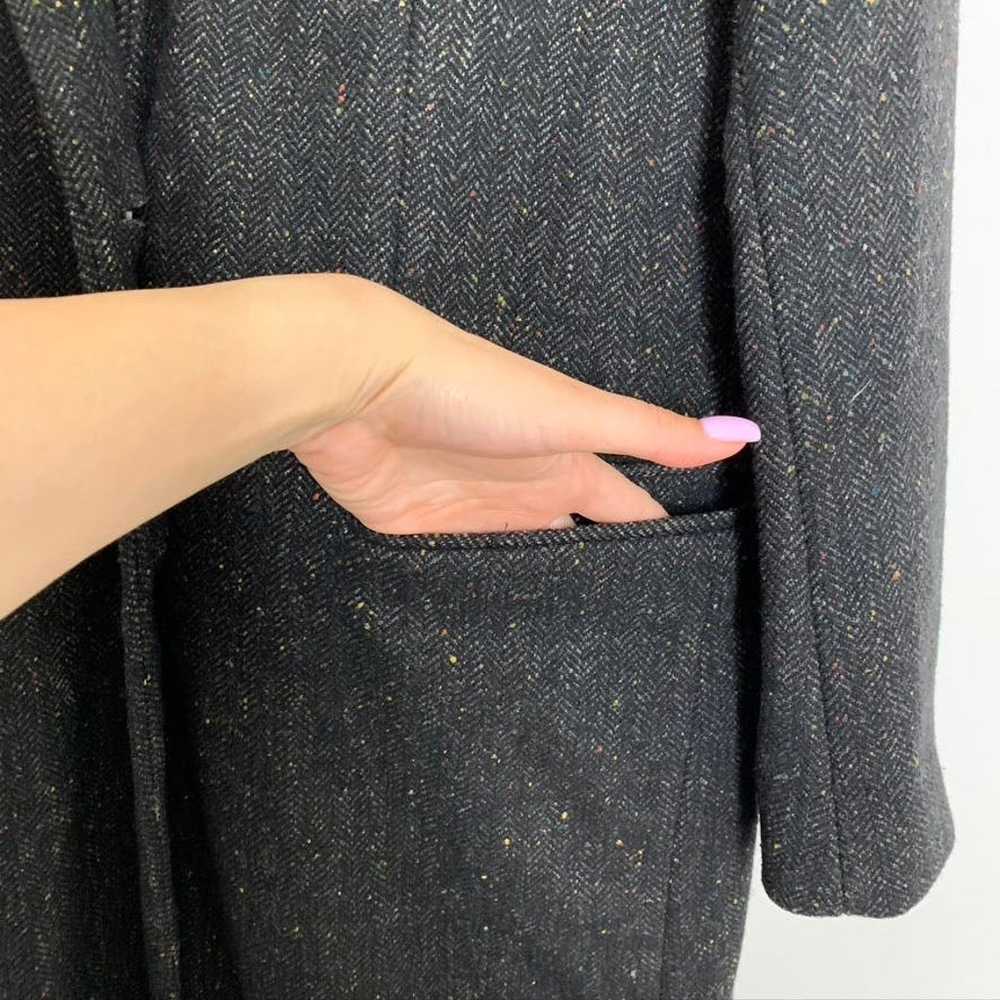 Zara Charcoal Grey Herringbone Coat Speckled Wome… - image 10