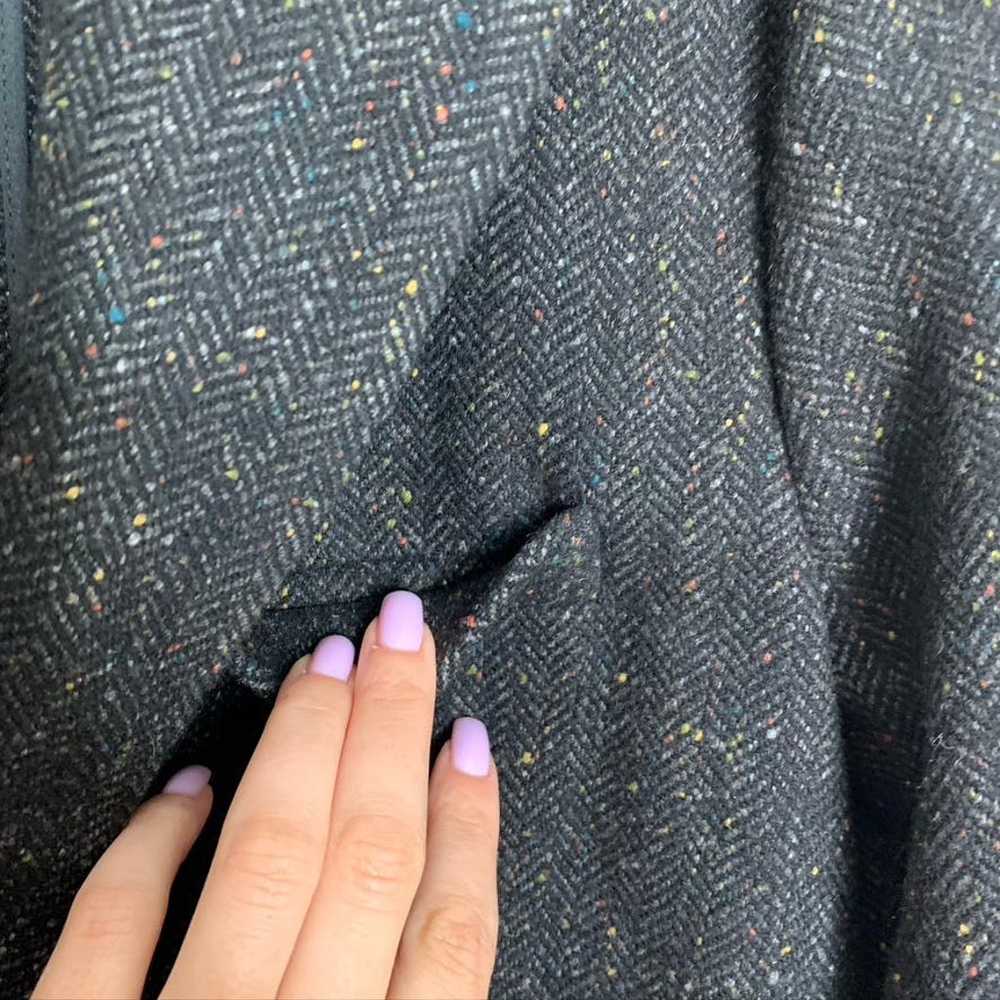 Zara Charcoal Grey Herringbone Coat Speckled Wome… - image 11