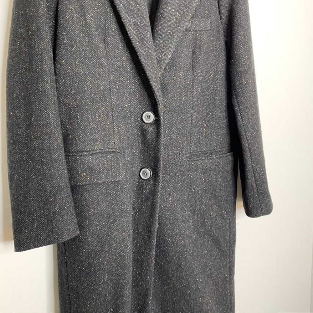 Zara Charcoal Grey Herringbone Coat Speckled Wome… - image 3