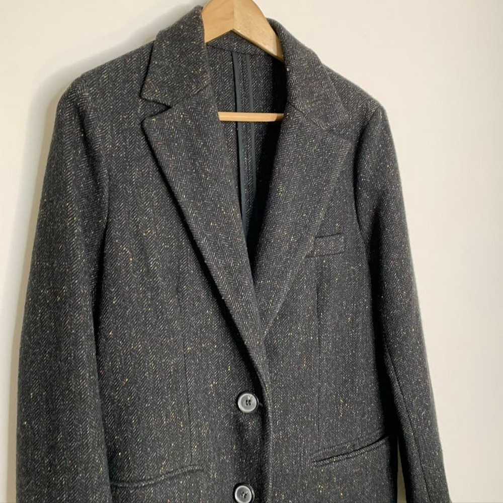 Zara Charcoal Grey Herringbone Coat Speckled Wome… - image 4