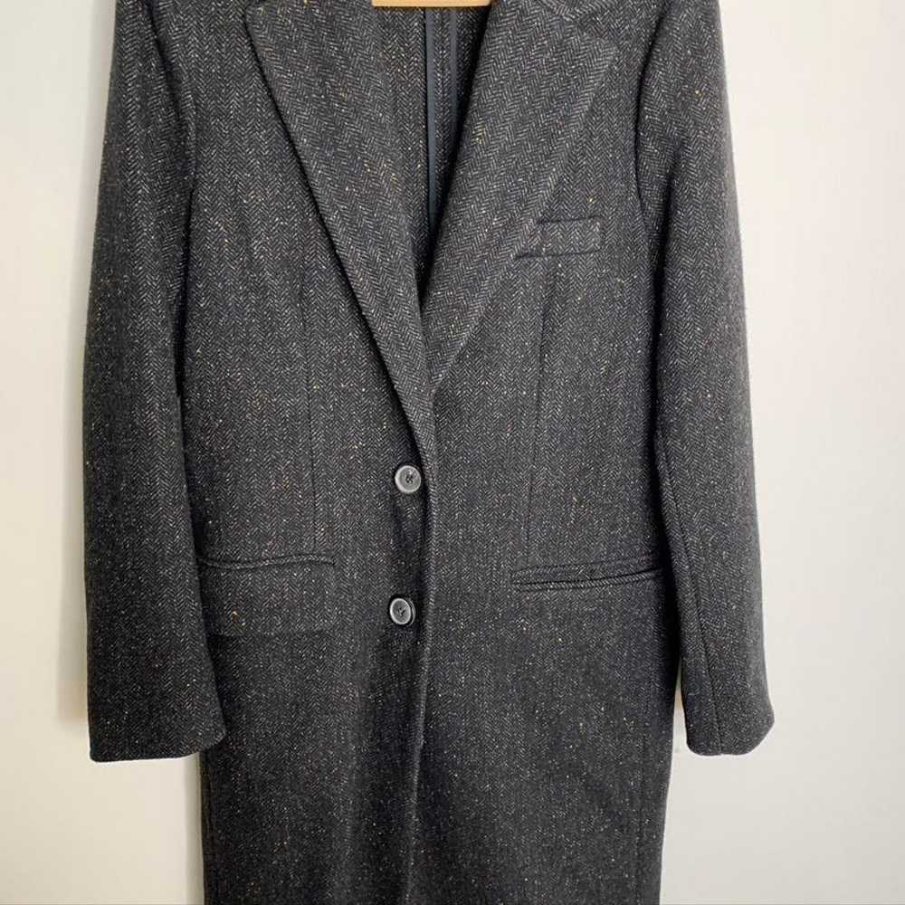 Zara Charcoal Grey Herringbone Coat Speckled Wome… - image 7
