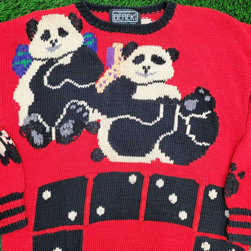 Vintage Vintage Berek Panda-Bear Dominos Sweater … - image 3