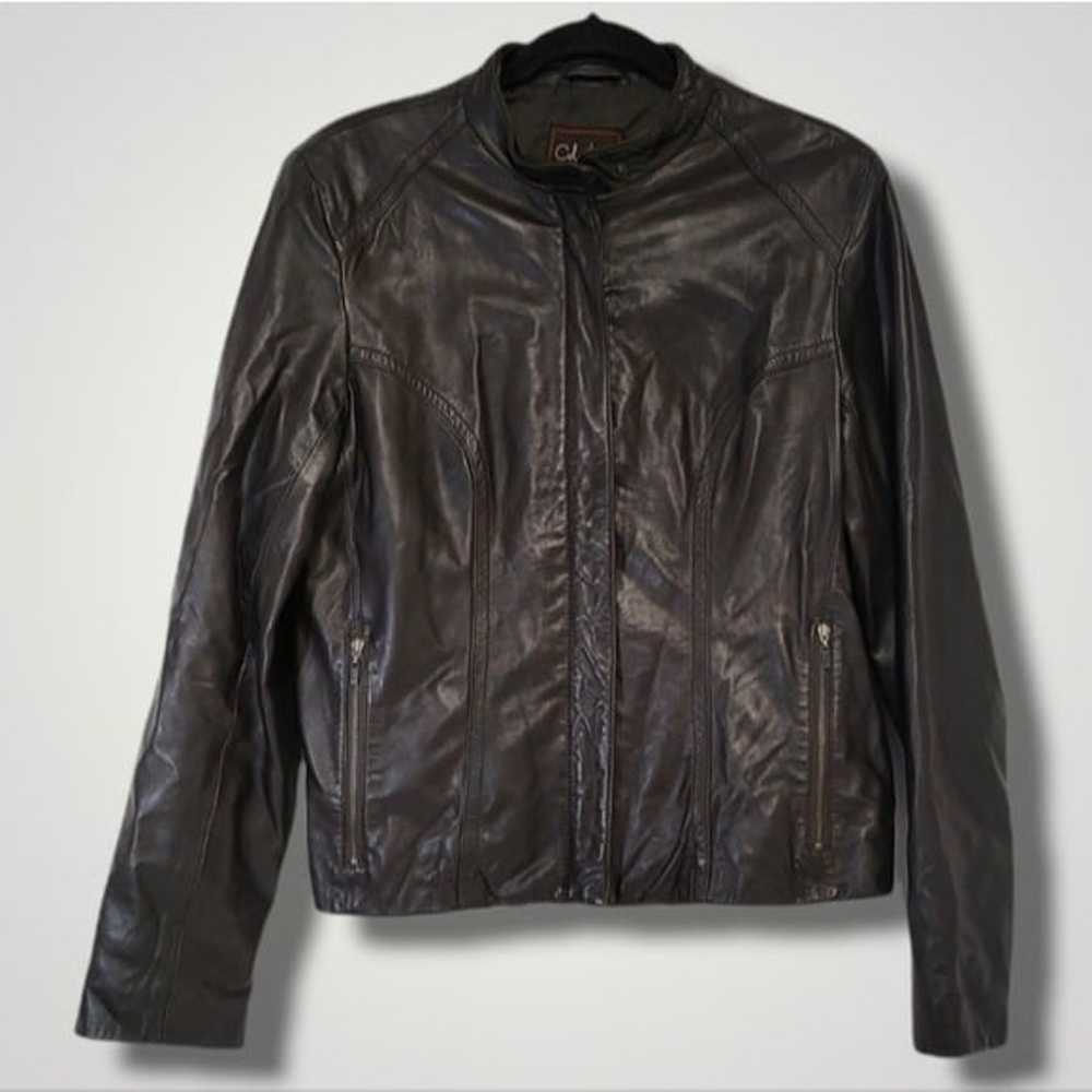 Cole Haan Leather Moto Jacket - image 1