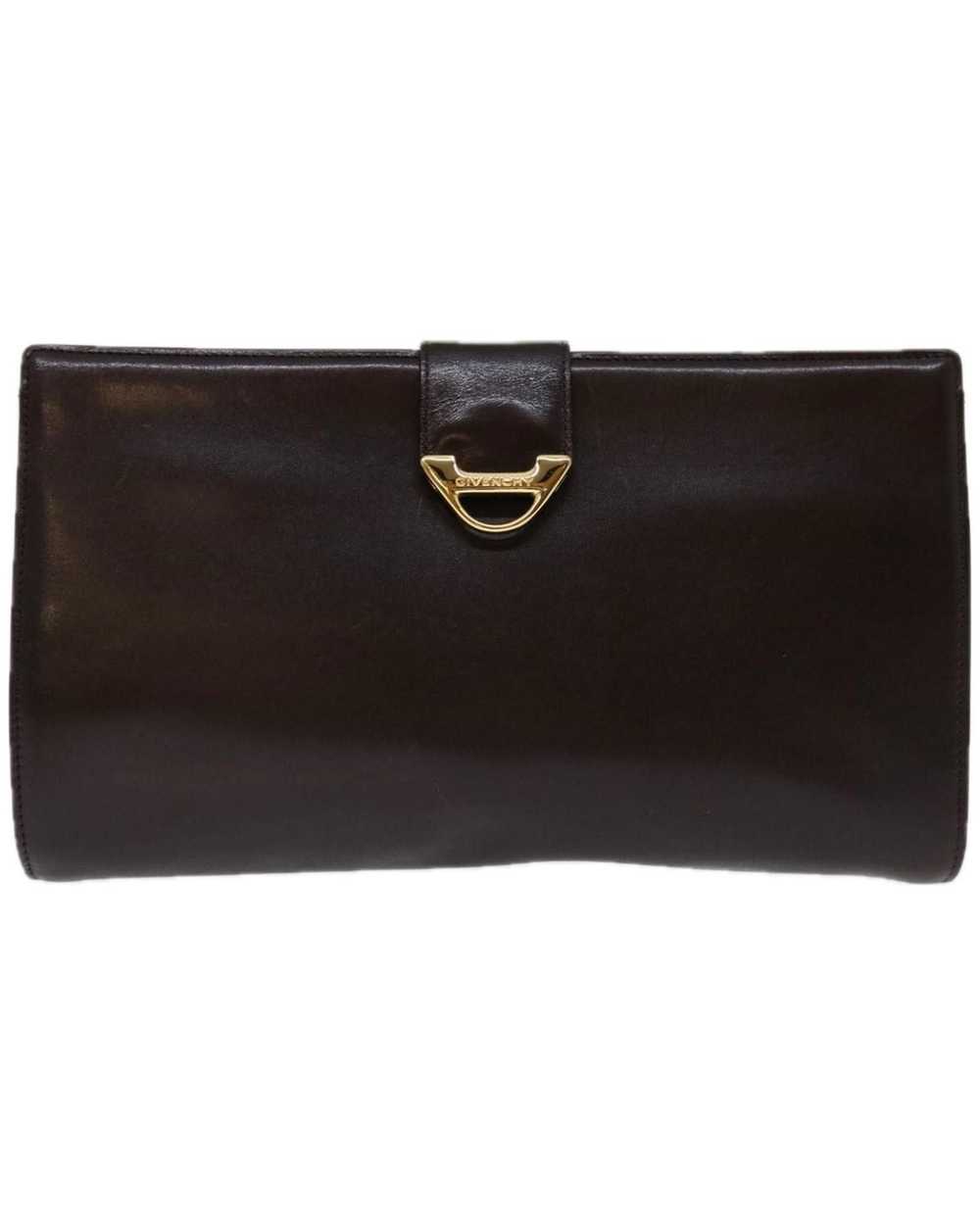 Givenchy Brown Leather Clutch Bag with Elegant De… - image 2