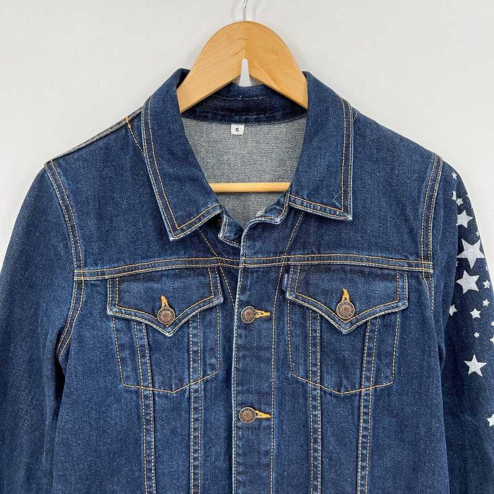 Vintage Jean Jacket Small Blue Reworked Denim Suc… - image 3