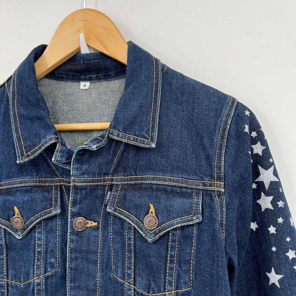 Vintage Jean Jacket Small Blue Reworked Denim Suc… - image 5
