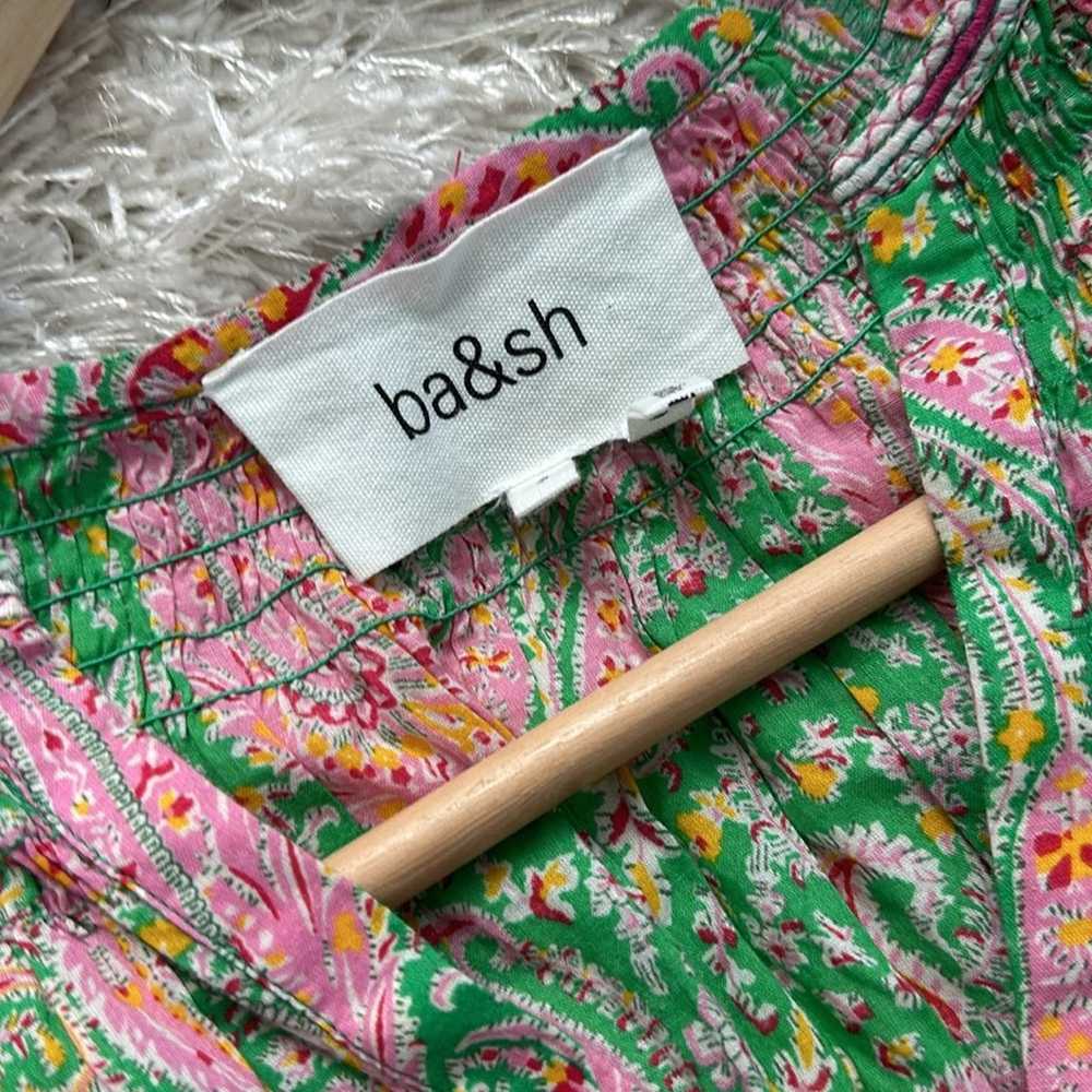 Ba&sh ba&sh Odeon robe dress green paisley print … - image 11