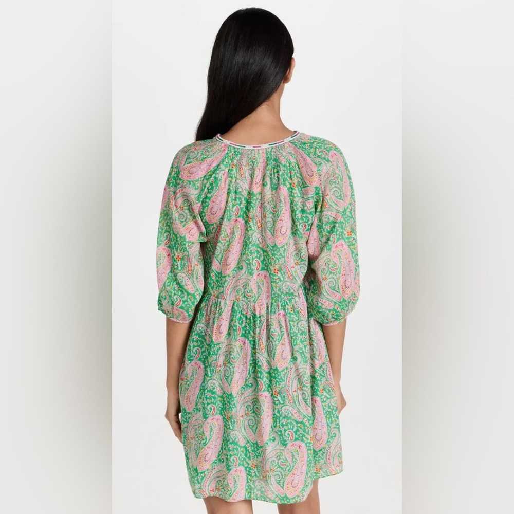 Ba&sh ba&sh Odeon robe dress green paisley print … - image 5