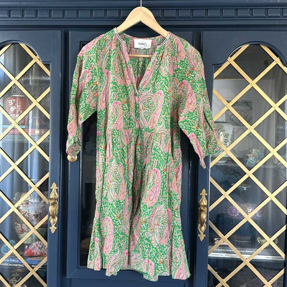 Ba&sh ba&sh Odeon robe dress green paisley print … - image 7