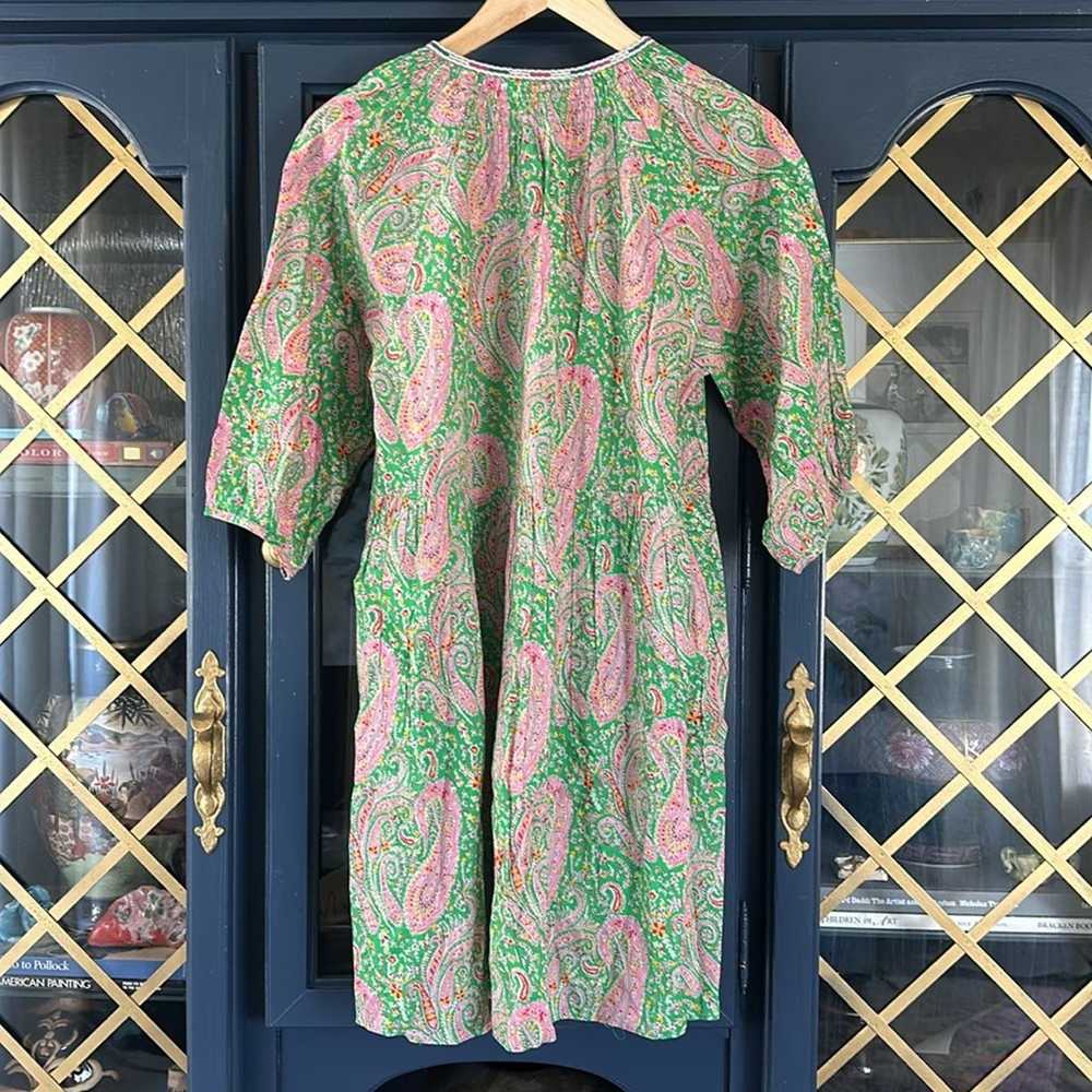 Ba&sh ba&sh Odeon robe dress green paisley print … - image 9