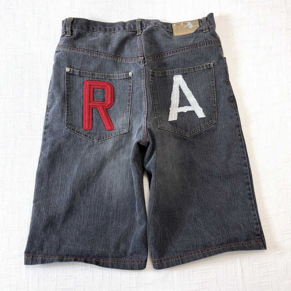 Streetwear × Vintage Y2K Red Ape Jean Shorts 35x1… - image 1