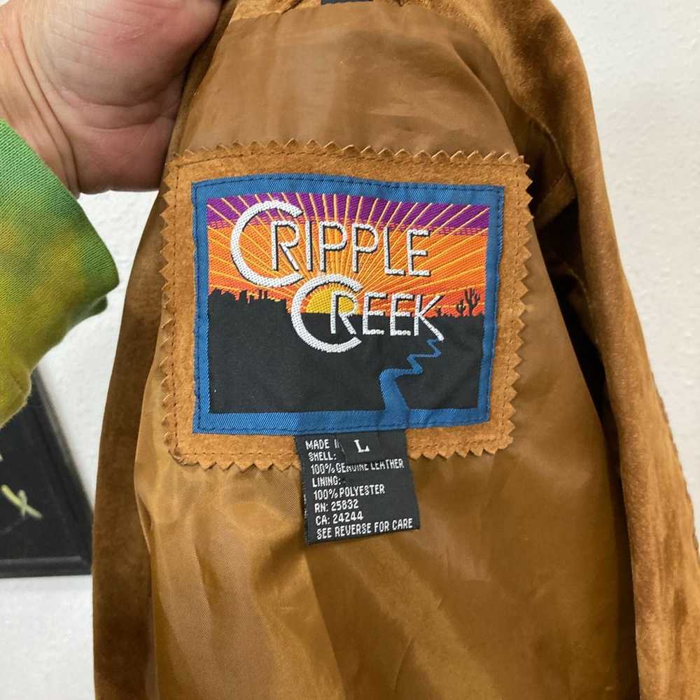 Late 90’s Cripple Creek fringed suede jacket - image 7