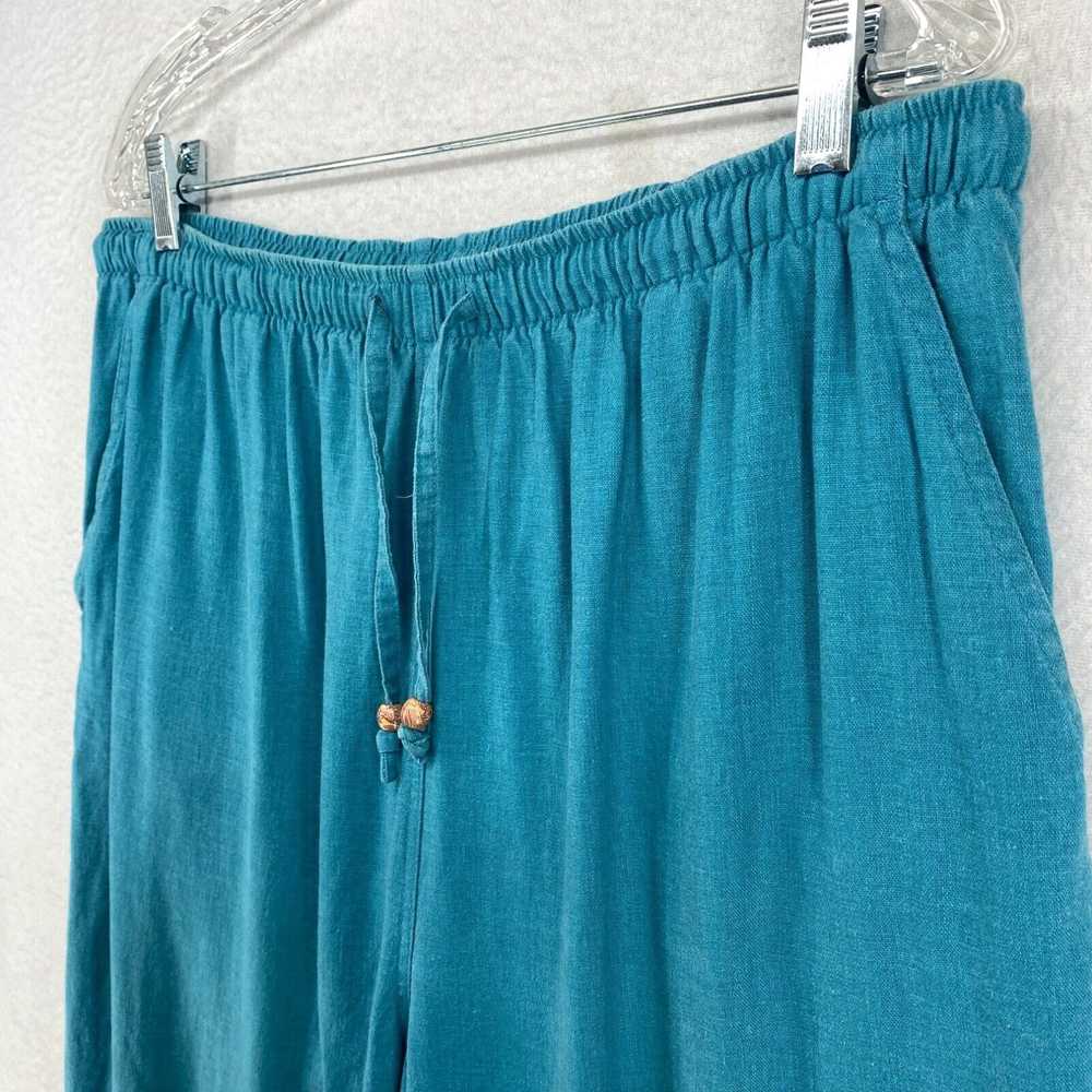 Vintage PAPPAGALLO Pants Womens L Linen Rayon Dra… - image 2