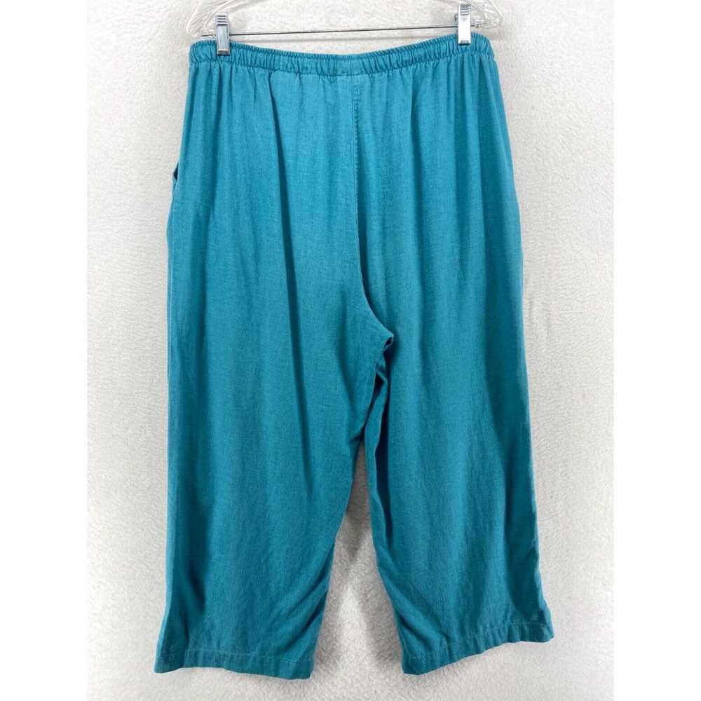 Vintage PAPPAGALLO Pants Womens L Linen Rayon Dra… - image 3