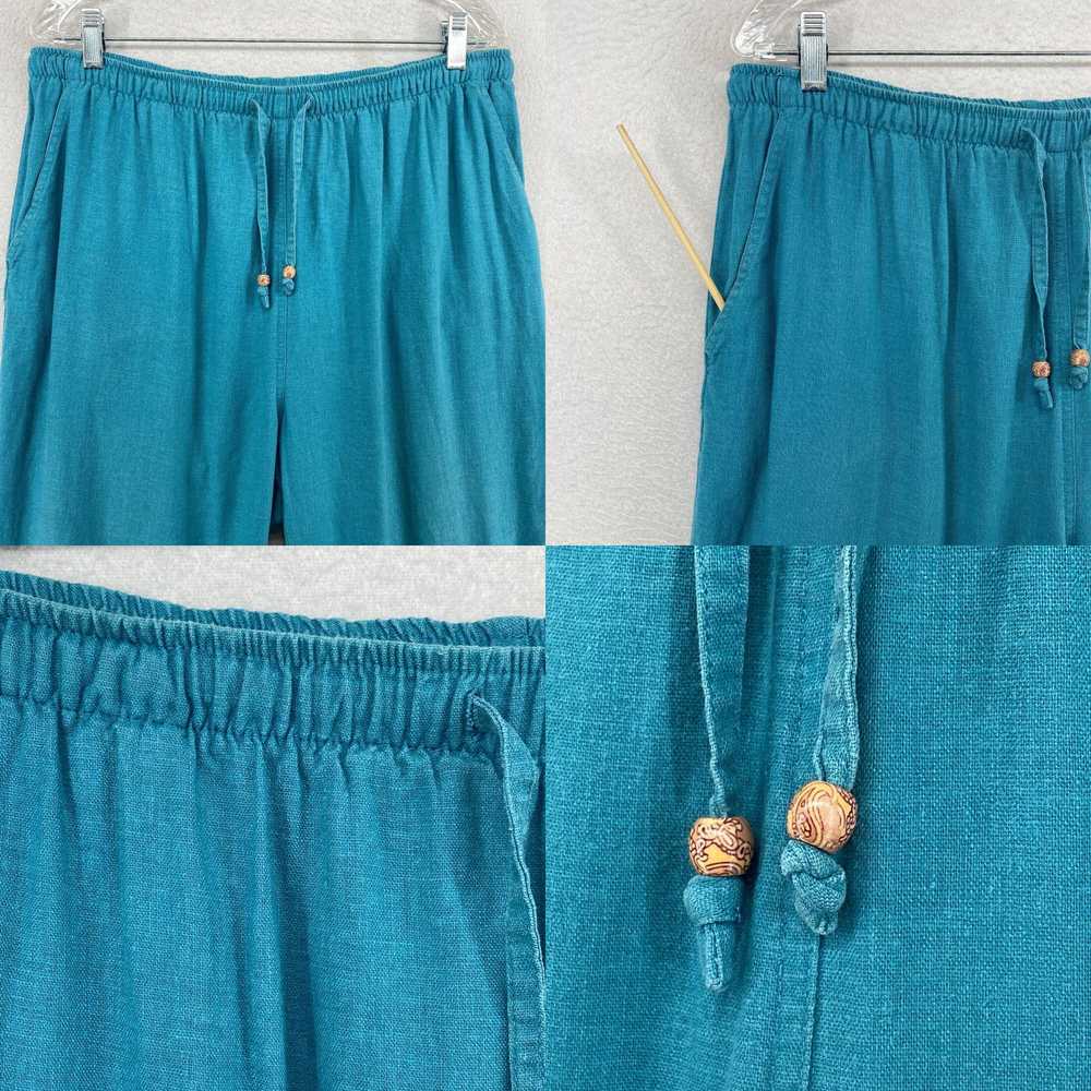 Vintage PAPPAGALLO Pants Womens L Linen Rayon Dra… - image 4