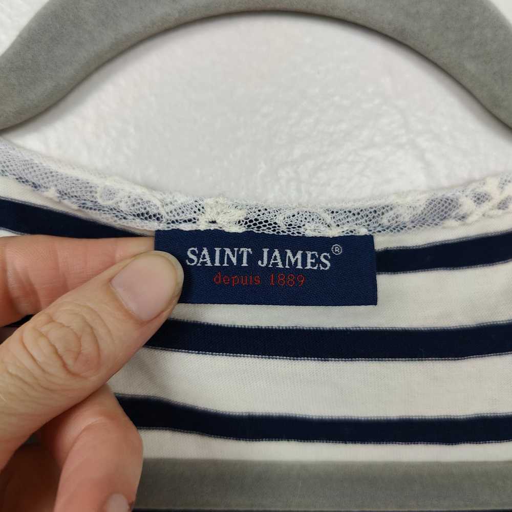 Saint James Saint James Lace Sleeve Top Small Whi… - image 5