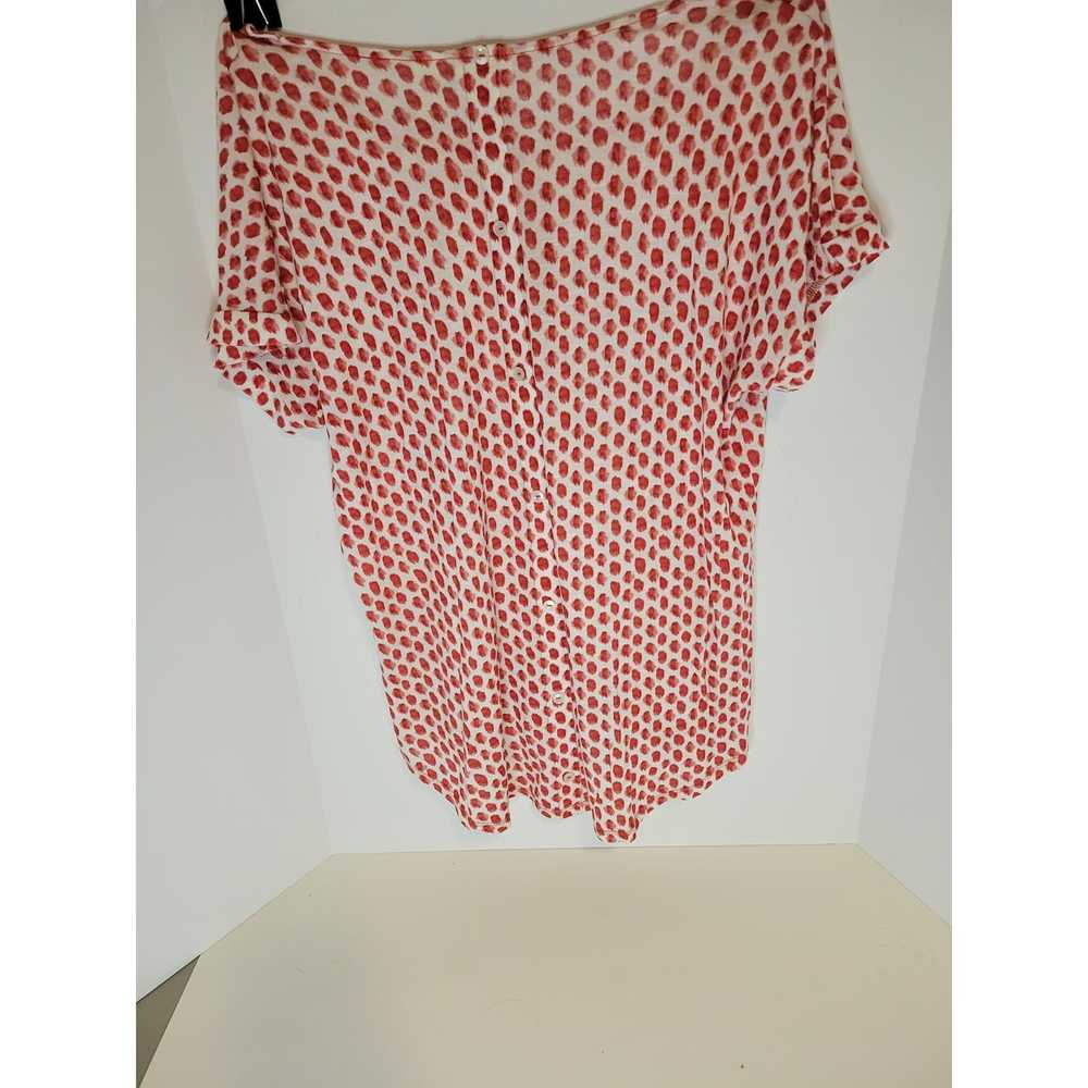 Chicos Lightweight Red and White Polka Dot T-Shir… - image 2