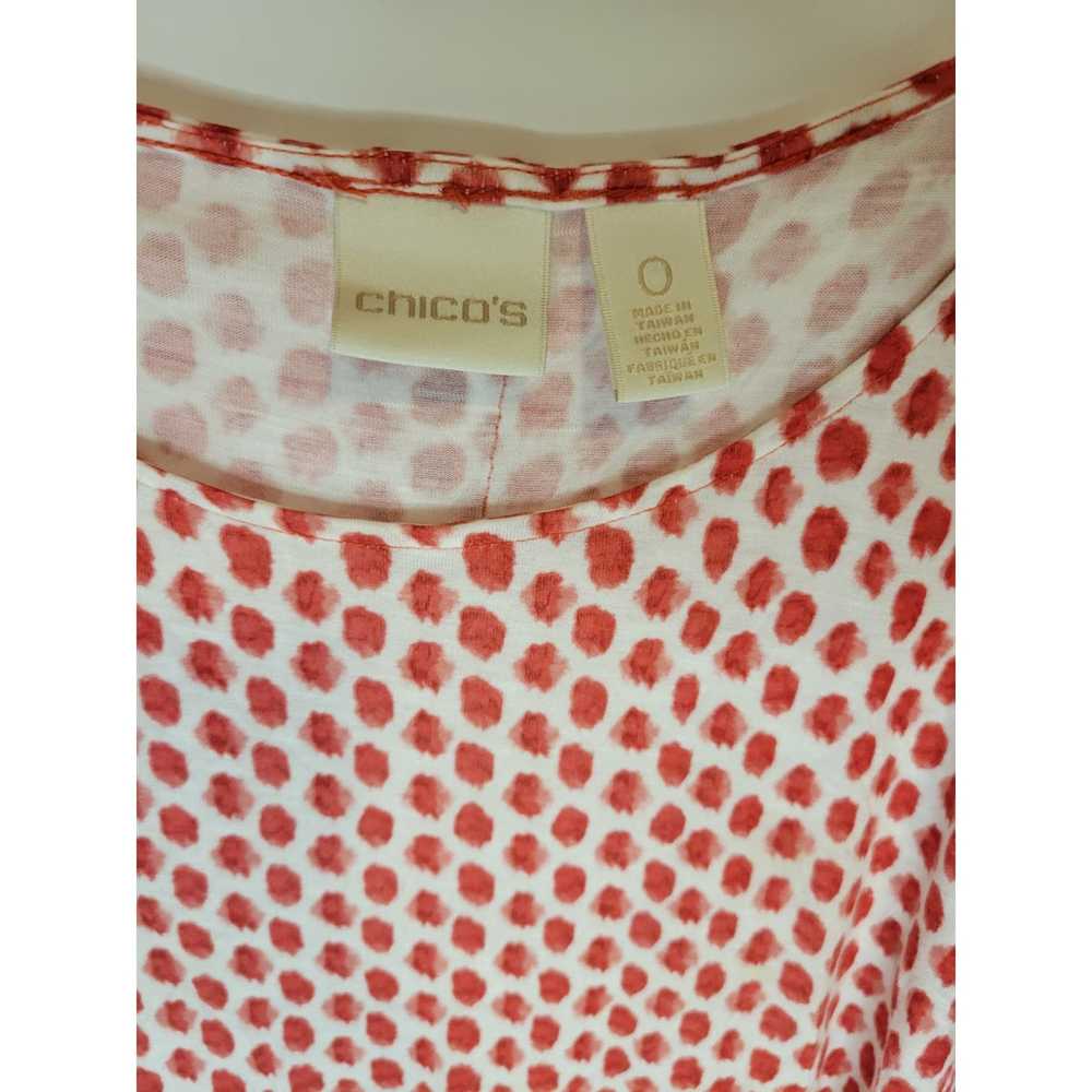Chicos Lightweight Red and White Polka Dot T-Shir… - image 3