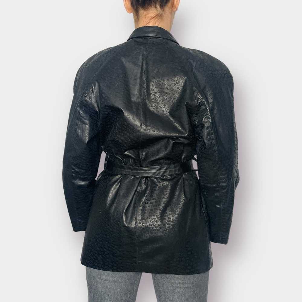 80s G-III black leather coat - image 8