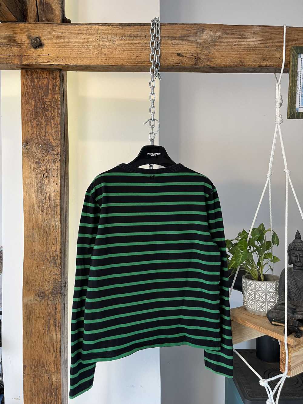 AMI × Designer × Luxury AMI Paris Striped Black G… - image 2