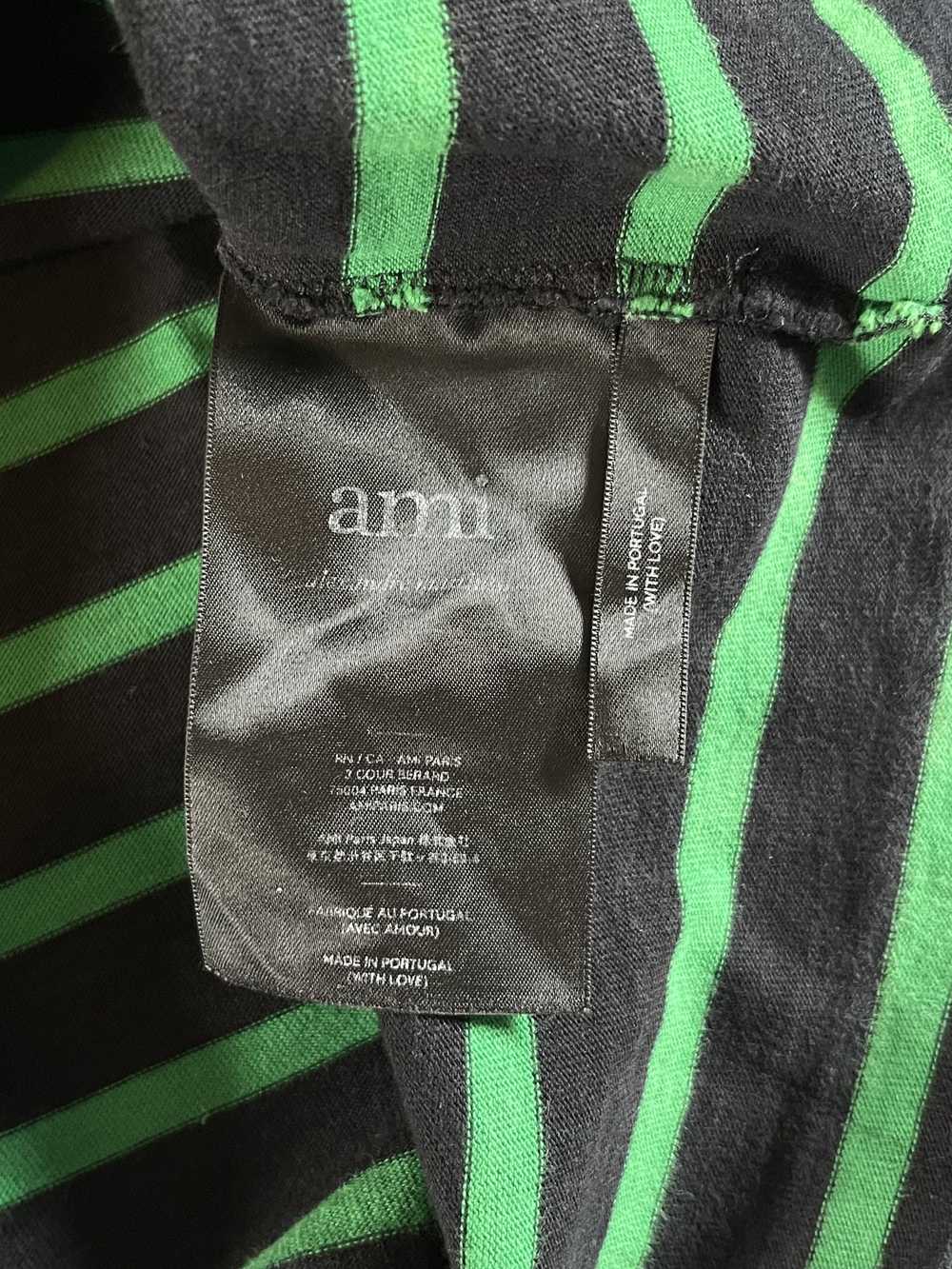 AMI × Designer × Luxury AMI Paris Striped Black G… - image 7