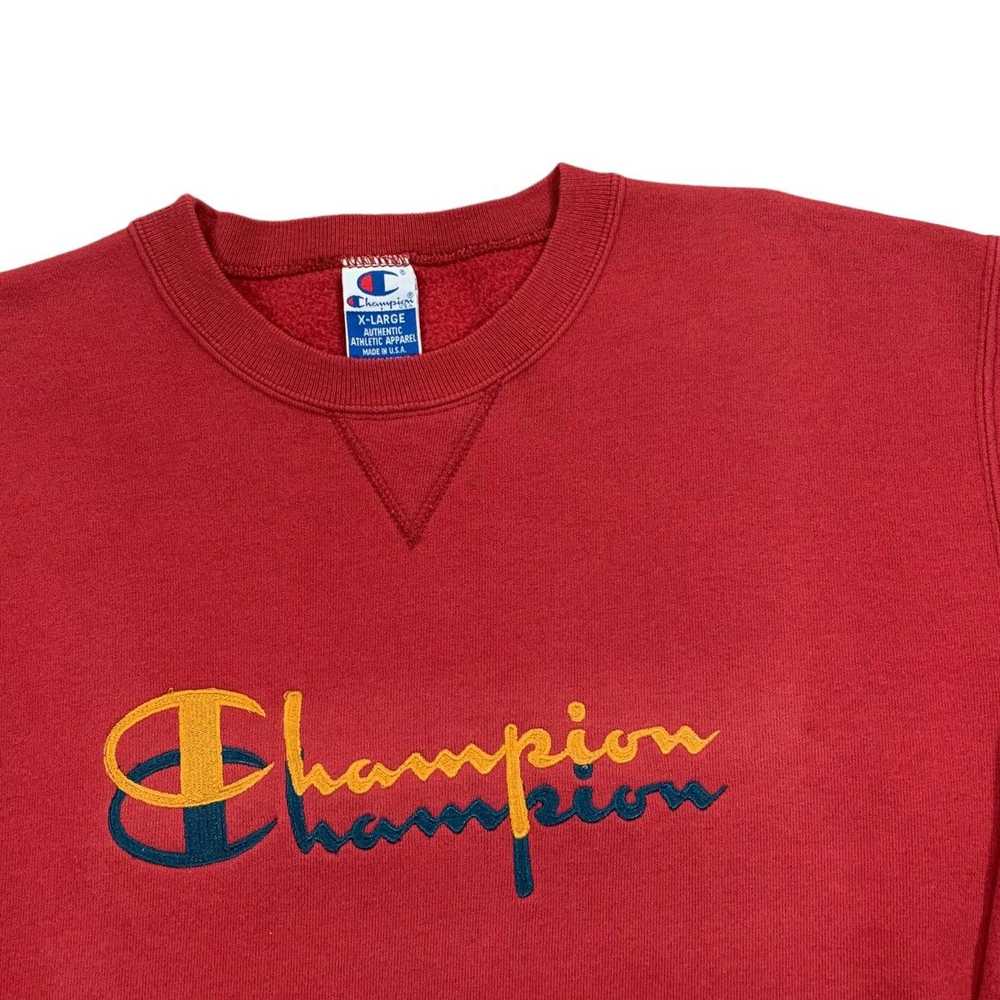 Champion Vintage 90s Champion Red Double Script L… - image 2