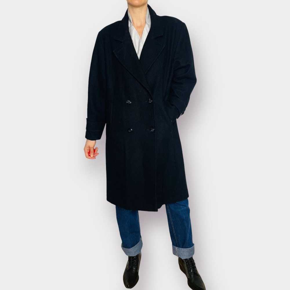 90s Stephanie Matthews Wool Black Overcoat - image 2