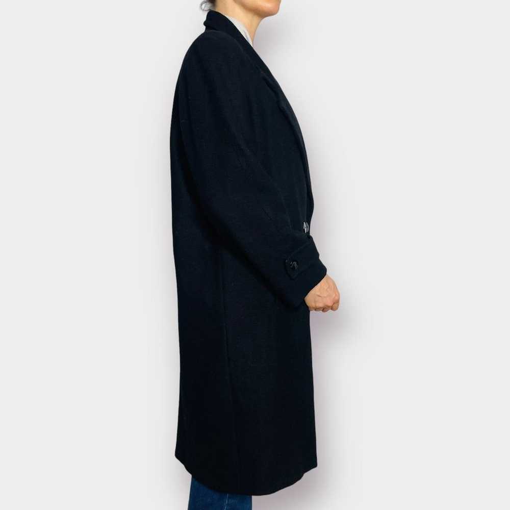 90s Stephanie Matthews Wool Black Overcoat - image 3