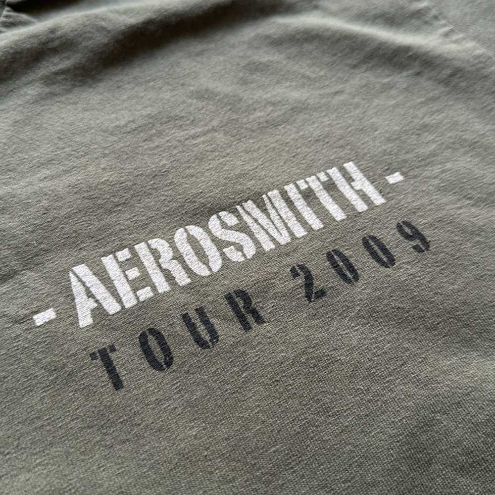 Vintage Aerosmith 2009 Livin It Up Army Green T-s… - image 2