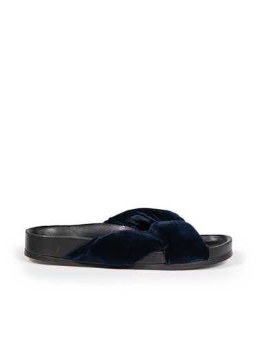 Chloe Navy Velvet Nolan Slides