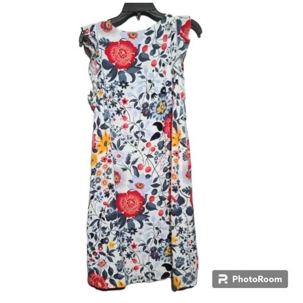 Loft LOFT V neck Flutter Sleeve Floral Shift Dres… - image 3