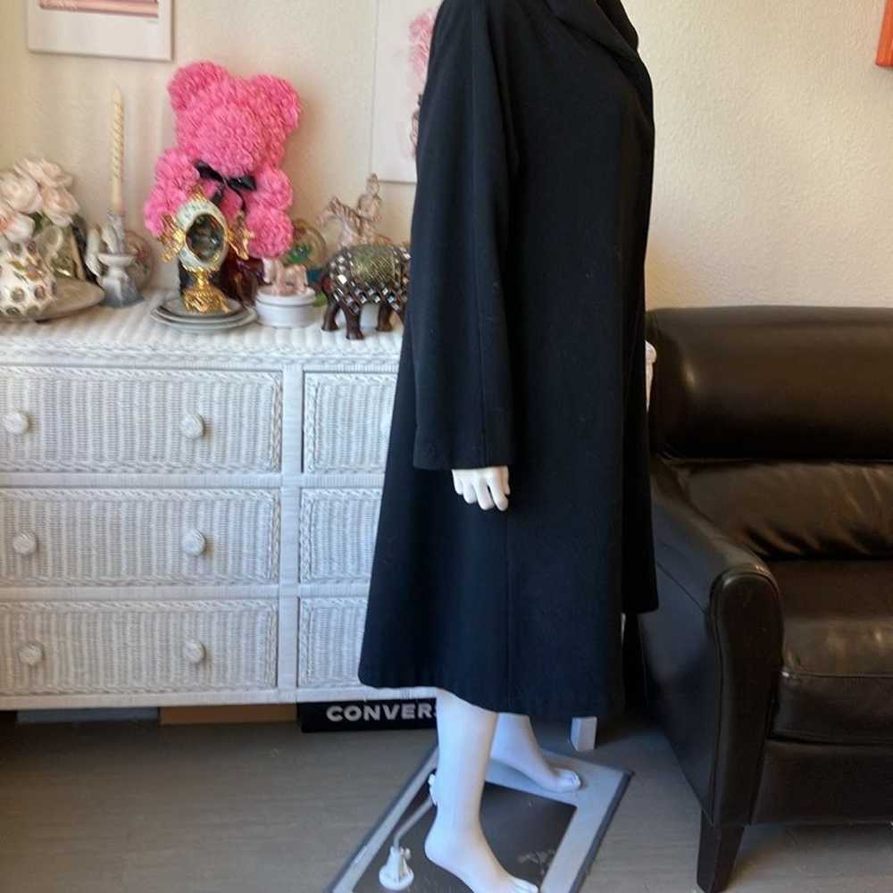Eileen Fisher 100% wool long coat in black color … - image 4