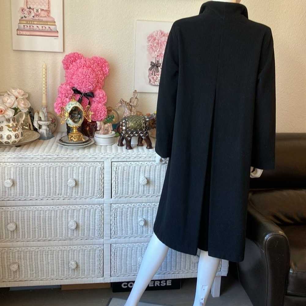 Eileen Fisher 100% wool long coat in black color … - image 7