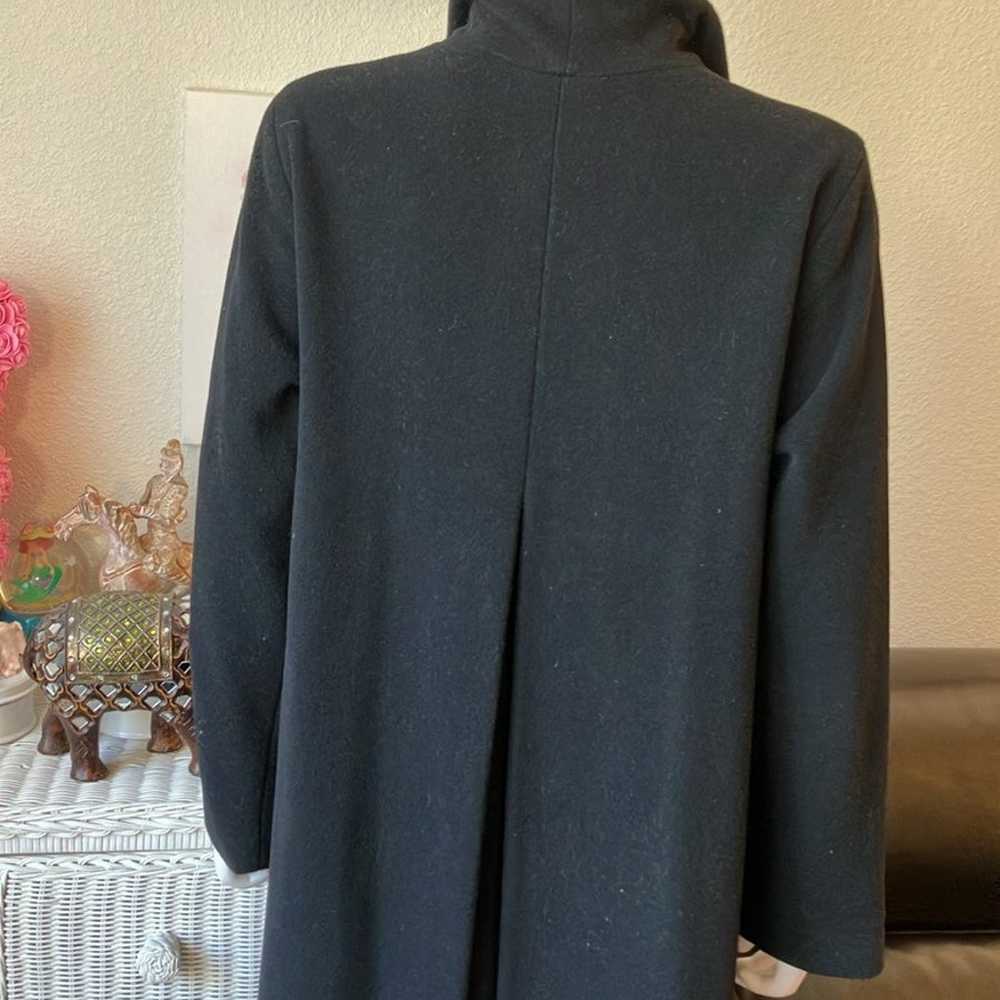 Eileen Fisher 100% wool long coat in black color … - image 8