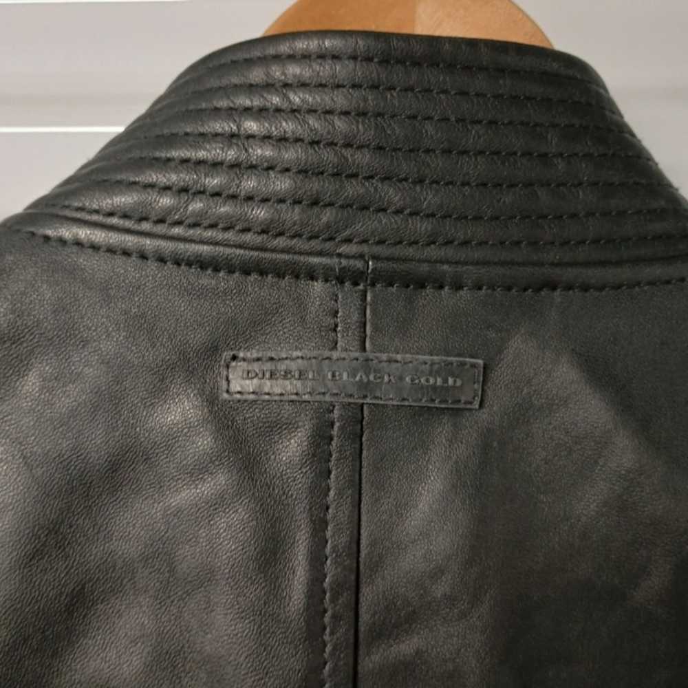 DIESEL BLACKGOLD Leather Jacket Size/48 (M)/Sheep… - image 5